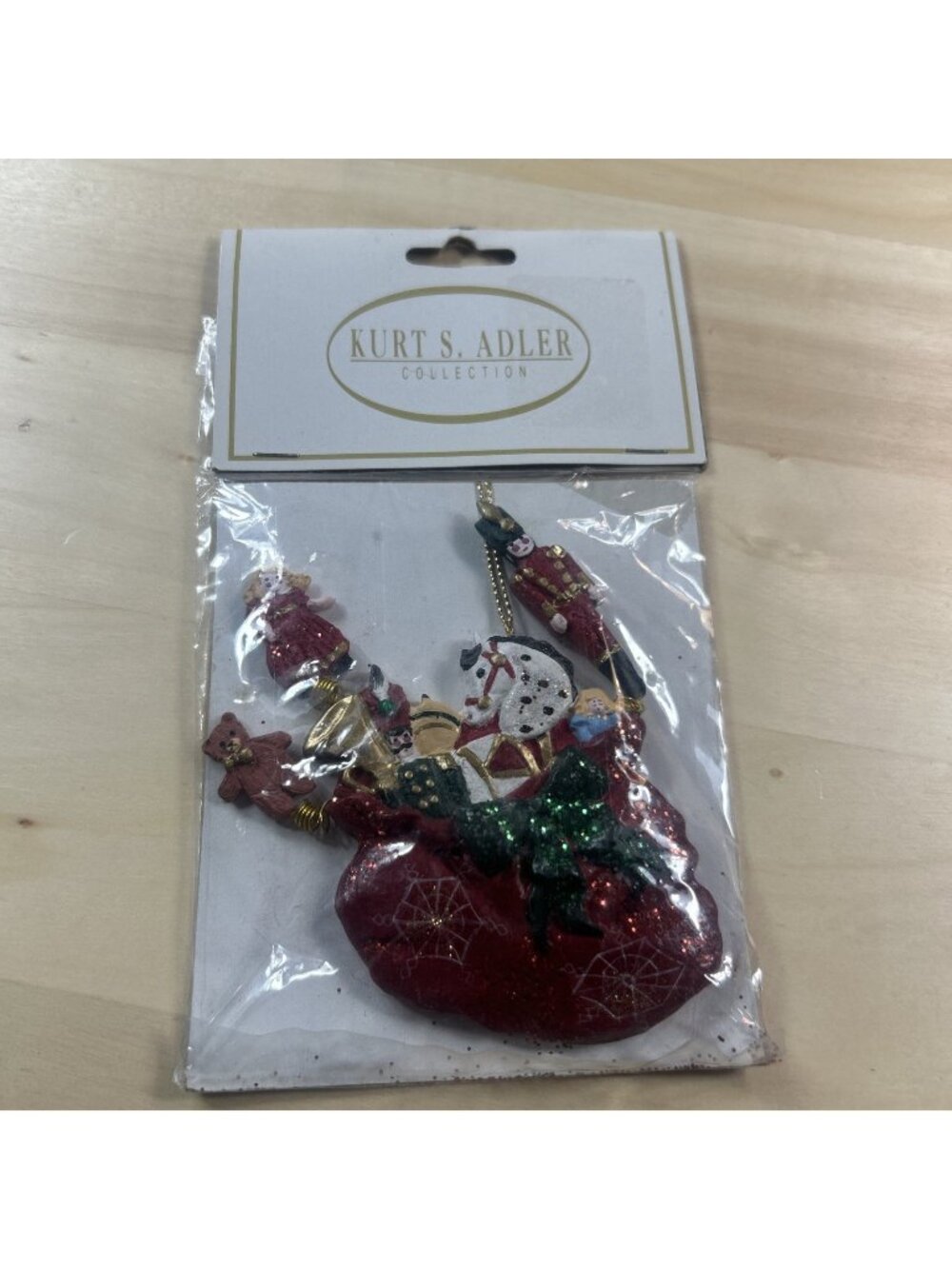 Kurt S. Adler Santa's Christmas Bag w/ Toys 4” Ornament Vintage New in package